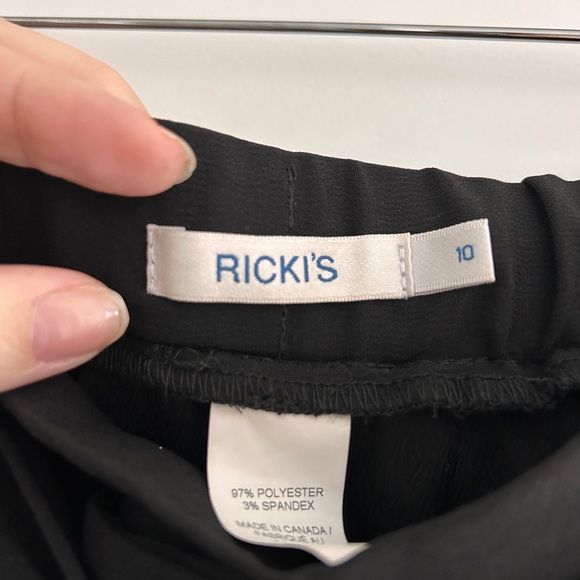 Ricki's Black Wide Leg Tie-Waist Dress Pants - Size 10 - Picture 4 of 4